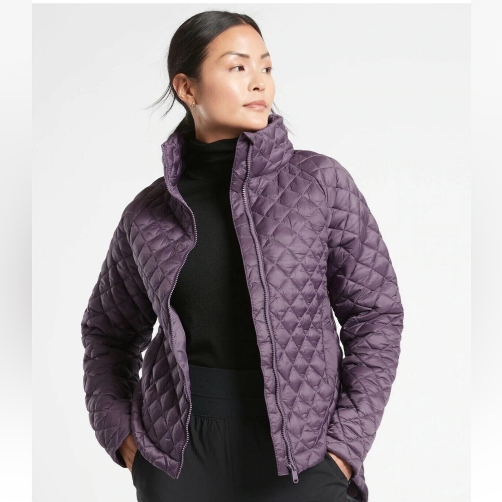 Athleta Whisper Featherless Jacket // purple #599474